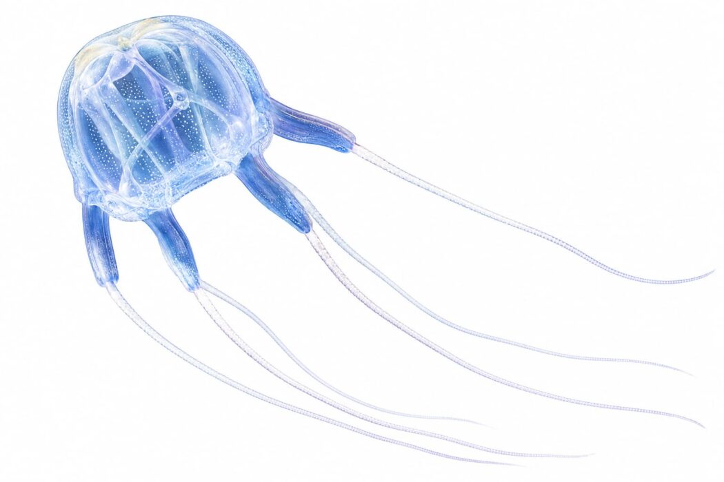 La medusa Carybdea marsupialis – la cubomedusa presente in Mediterraneo