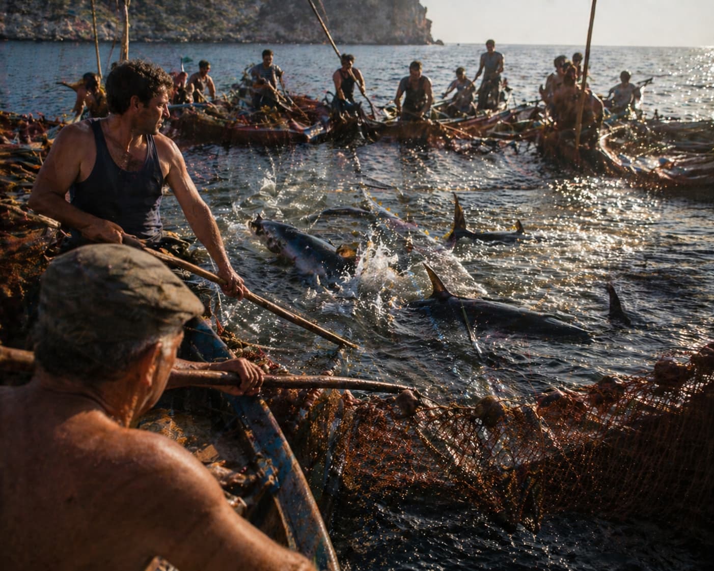 Tonnara mattanza tonno rosso — pesca tradizionale Mediterraneo