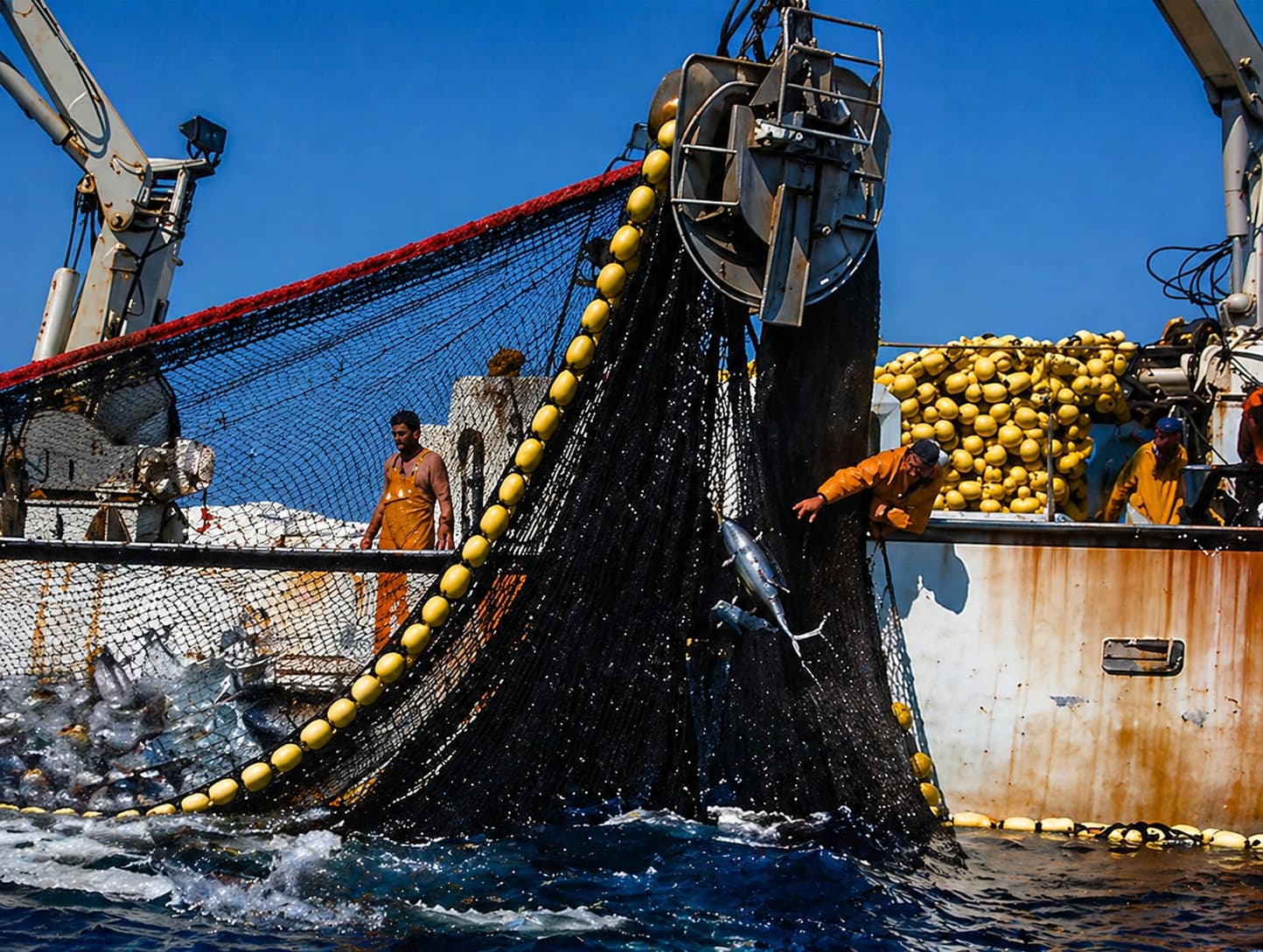 Rete da pesca per tonno rosso nel Mediterraneo — pesca professionale